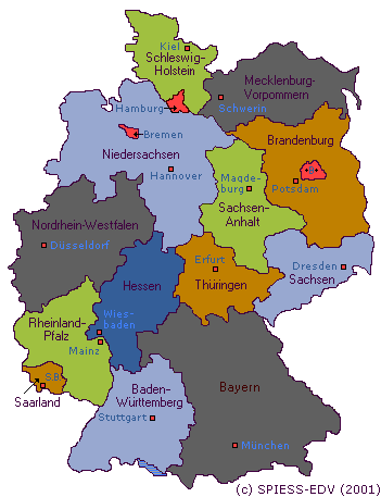 De Karte Bundesländer | goudenelftal